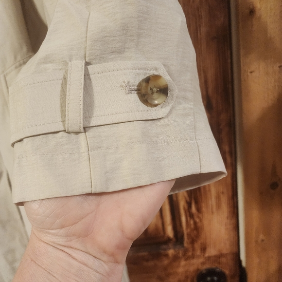 Chicos Double Breasted Trench Coat Size L w/belt - Picture 6 of 12